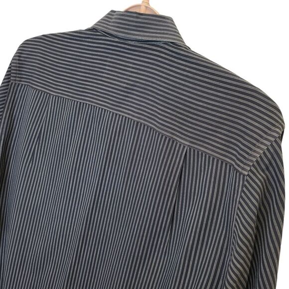 John Ashford Men's Striped Blue Fitted Button Up Dress Shirt 16 - 32/33 L - Picture 10 of 15